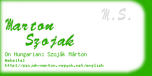 marton szojak business card