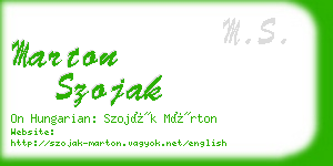 marton szojak business card